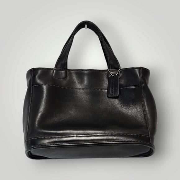 COACH Bag Womens Black‎ Vintage Bleecker Top Handle Purse Made in USA Leather - Picture 1 of 12